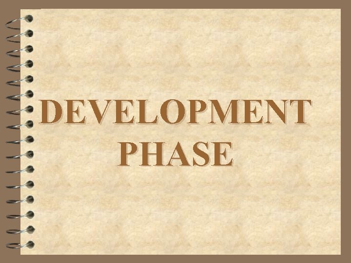DEVELOPMENT PHASE 