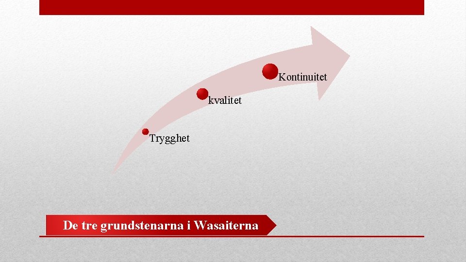 Kontinuitet kvalitet Trygghet De tre grundstenarna i Wasaiterna Kontinuitet kvalitet Trygghet De tre grundstenarna i Wasaiterna