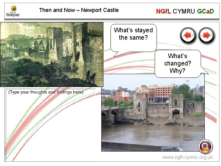 Then and Now – Newport Castle NGf. L CYMRU GCa. D What’s stayed the