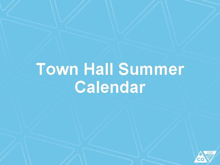 Town Hall Summer Calendar 