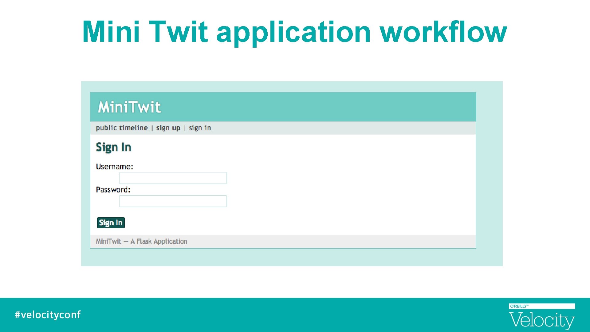 Mini Twit application workflow 