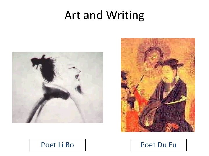 Art and Writing Poet Li Bo Poet Du Fu 