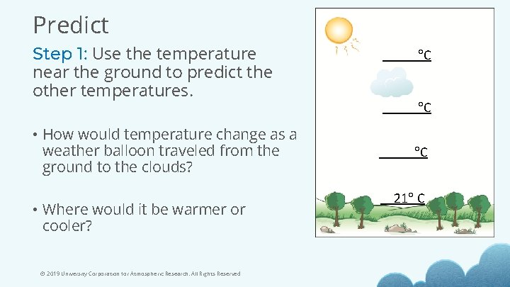 Predict Step 1: Use the temperature near the ground to predict the other temperatures.