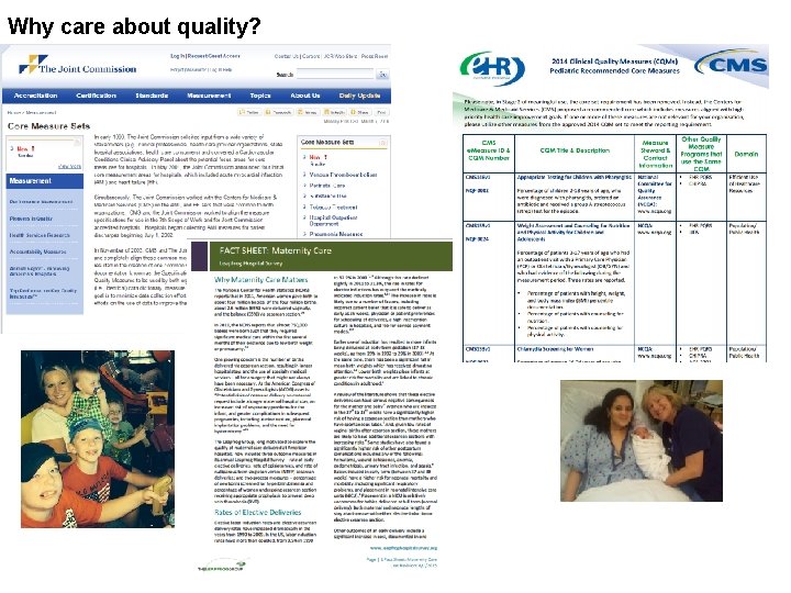 Why care about quality? 