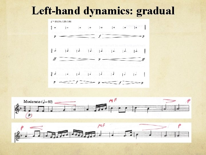 Left-hand dynamics: gradual 