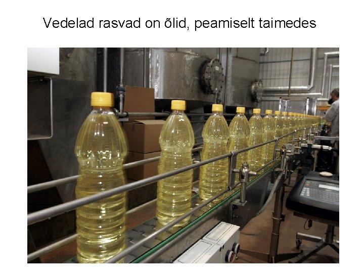 Vedelad rasvad on õlid, peamiselt taimedes 