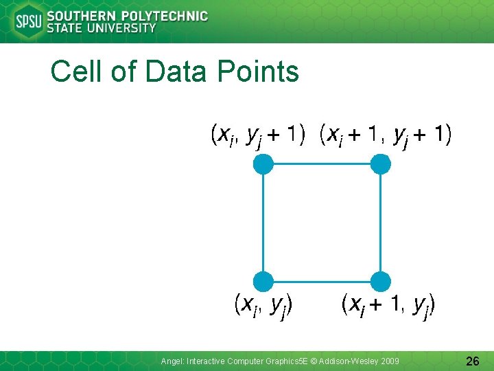 Cell of Data Points Angel: Interactive Computer Graphics 5 E © Addison-Wesley 2009 26