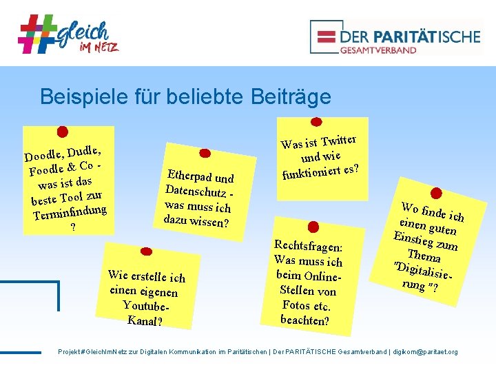 Beispiele für beliebte Beiträge dle, Doodle, Du o. Foodle & C was ist das