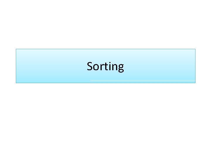 Sorting 