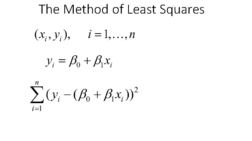 The Method of Least Squares 