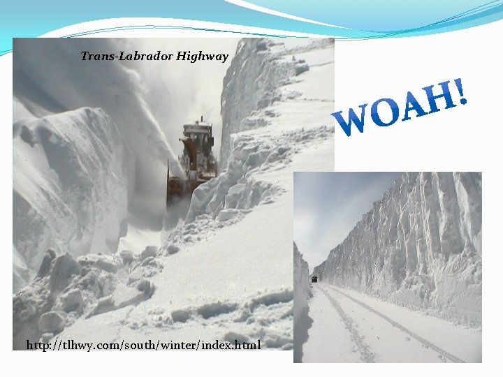 Trans-Labrador Highway http: //tlhwy. com/south/winter/index. html 