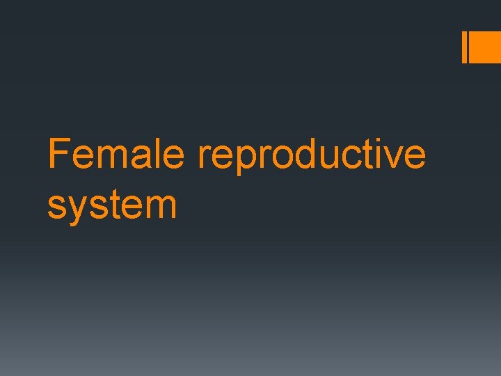 Female reproductive system 