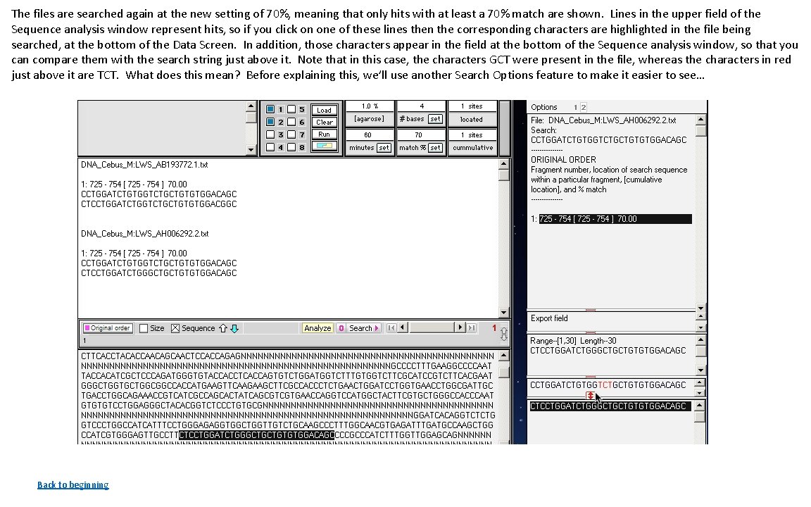 The files are searched again at the new setting of 70%, meaning that only
