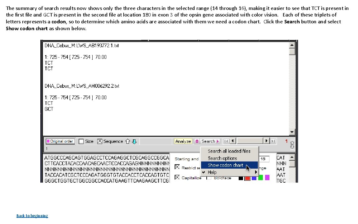 The summary of search results now shows only the three characters in the selected