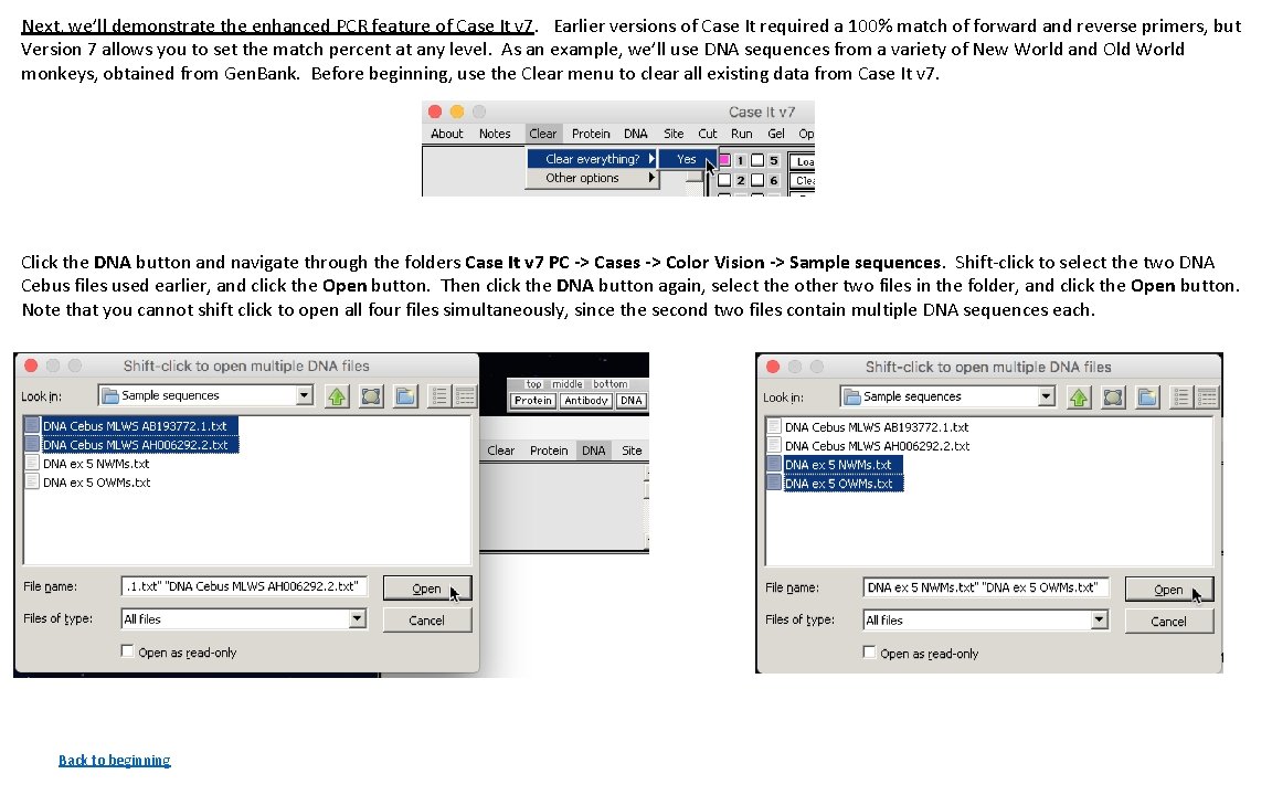 Next, we’ll demonstrate the enhanced PCR feature of Case It v 7. Earlier versions