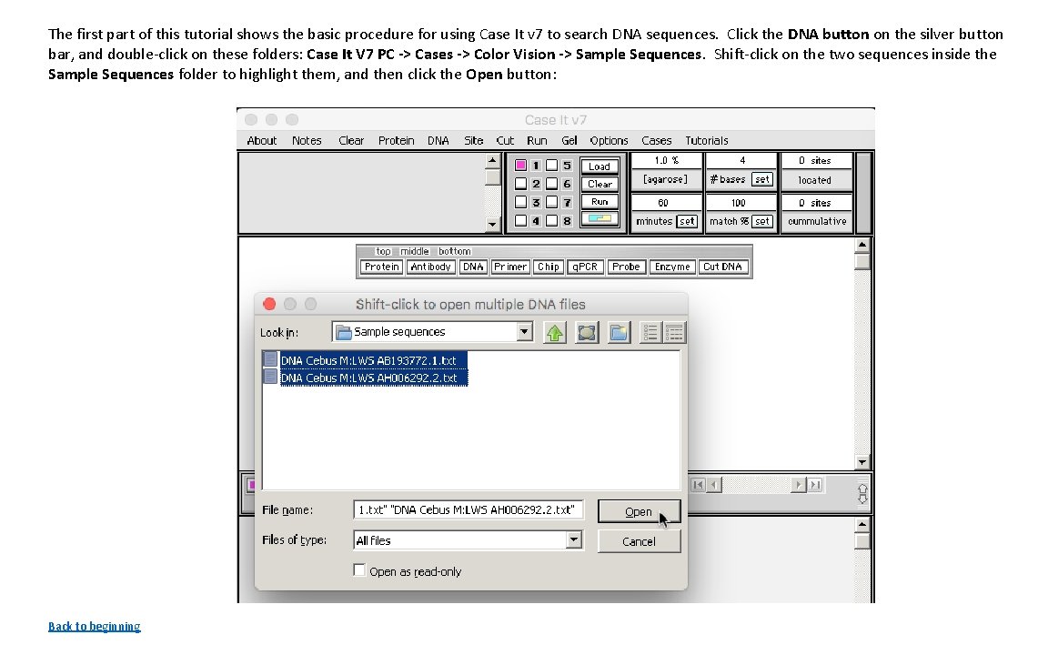 The first part of this tutorial shows the basic procedure for using Case It