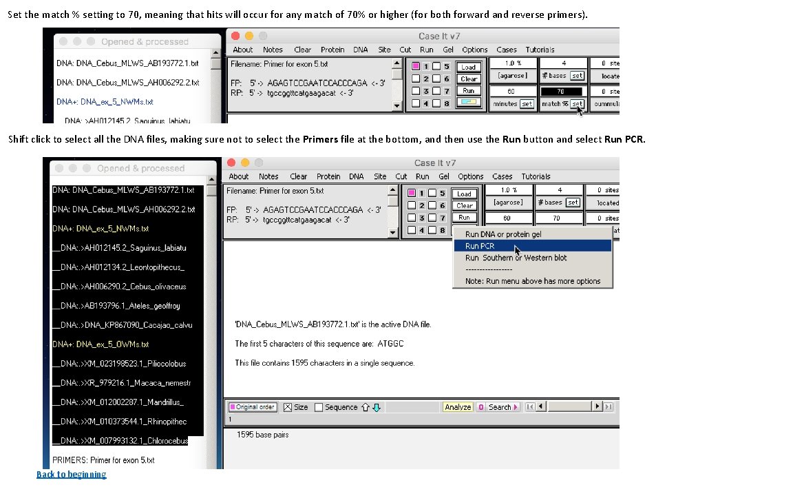 Set the match % setting to 70, meaning that hits will occur for any