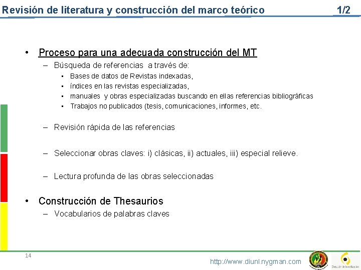 Revisión de literatura y construcción del marco teórico • Proceso para una adecuada construcción