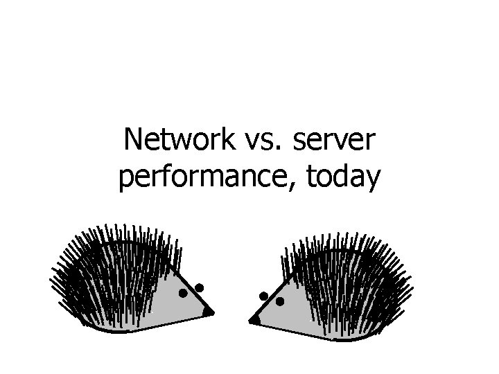 Network vs. server performance, today 