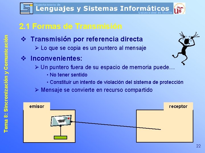 Tema 8: Sincronización y Comunicación 2. 1 Formas de Transmisión v Transmisión por referencia