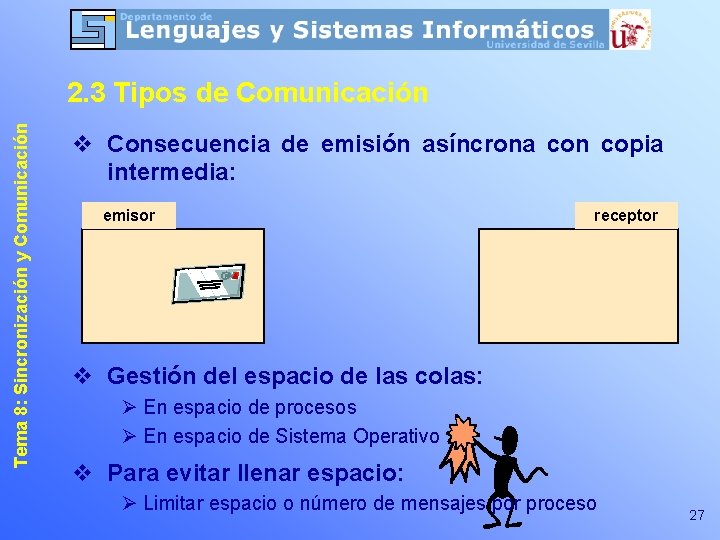 Tema 8: Sincronización y Comunicación 2. 3 Tipos de Comunicación v Consecuencia de emisión