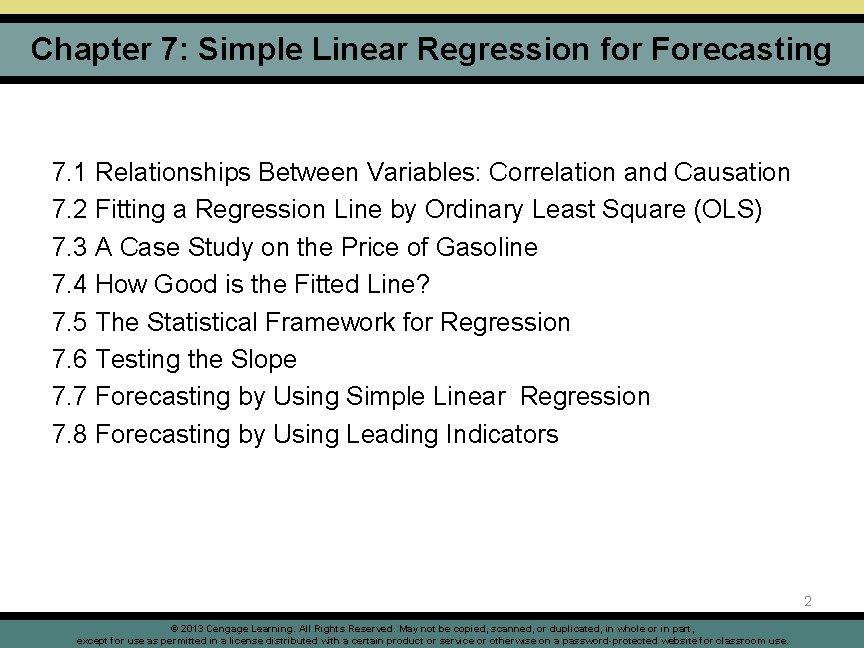 Chapter 7: Simple Linear Regression for Forecasting 7. 1 Relationships Between Variables: Correlation and