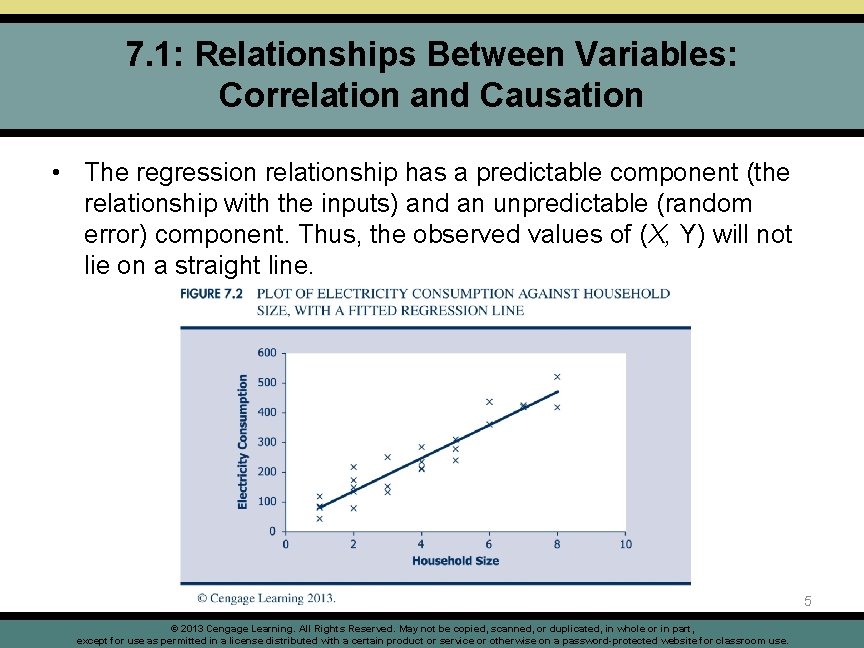 7. 1: Relationships Between Variables: Correlation and Causation • The regression relationship has a