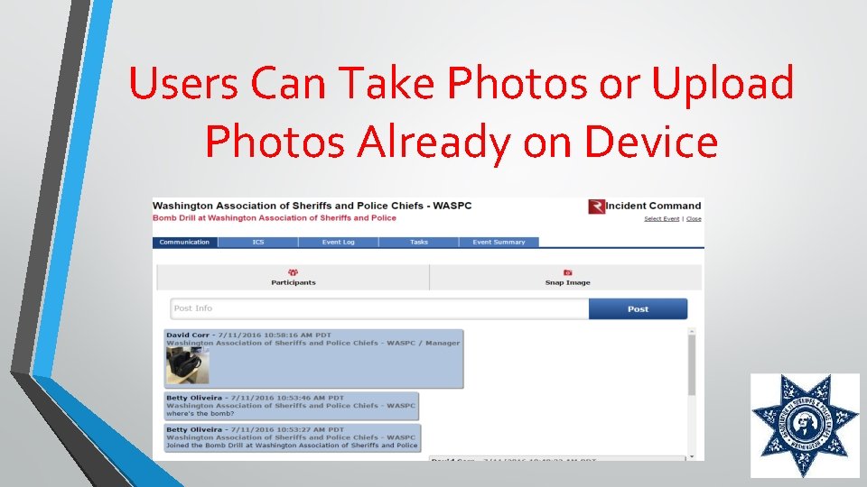 Users Can Take Photos or Upload Photos Already on Device 