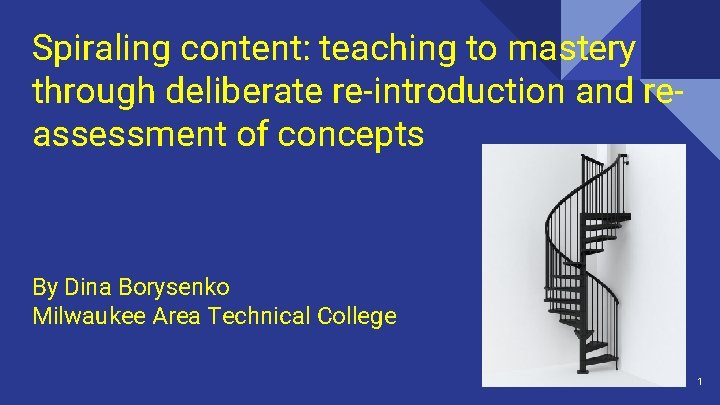 Spiraling content: teaching to mastery through deliberate re-introduction and reassessment of concepts By Dina