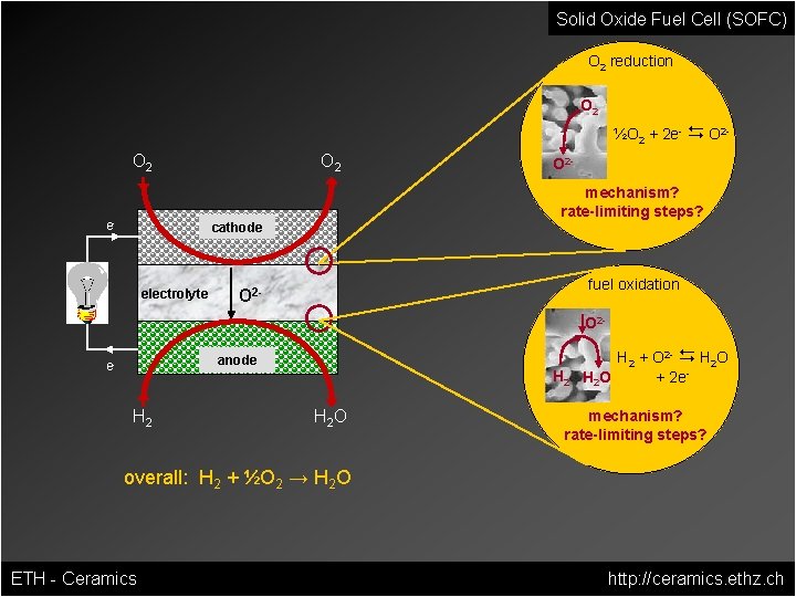 Solid Oxide Fuel Cell (SOFC) O 2 reduction O 2 ½O 2 + 2