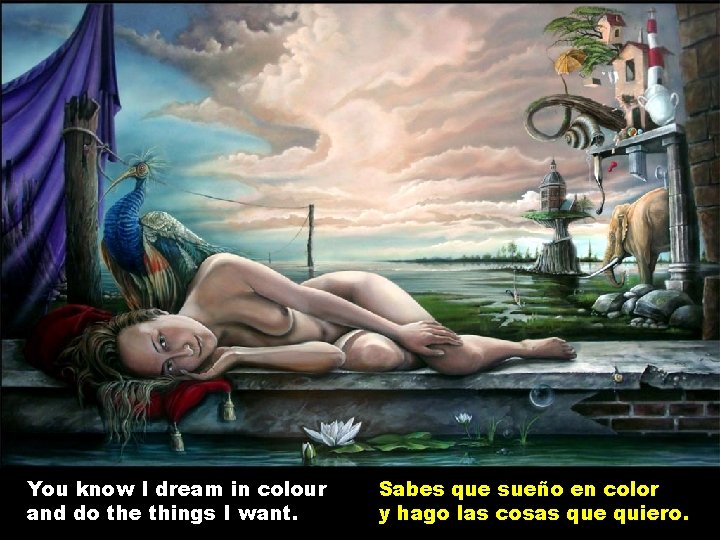 You know I dream in colour and do the things I want. Sabes que