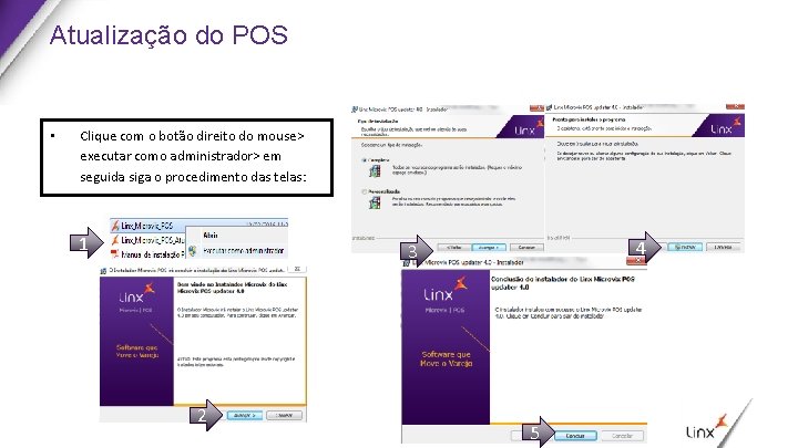 Atualização do POS • Clique com o botão direito do mouse> executar como administrador>