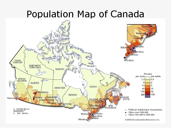 Population Map of Canada 