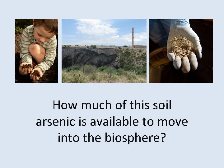 How much of this soil arsenic is available to move into the biosphere? 