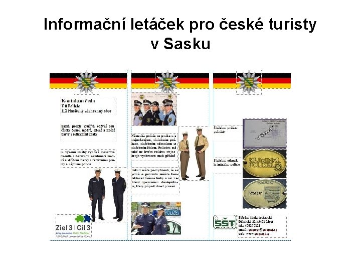 Informační letáček pro české turisty v Sasku 