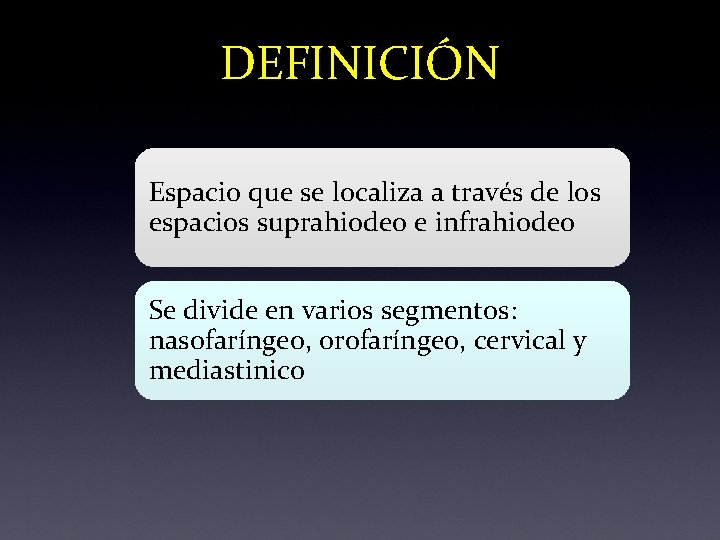 DEFINICIÓN Espacio que se localiza a través de los espacios suprahiodeo e infrahiodeo Se DEFINICIÓN Espacio que se localiza a través de los espacios suprahiodeo e infrahiodeo Se