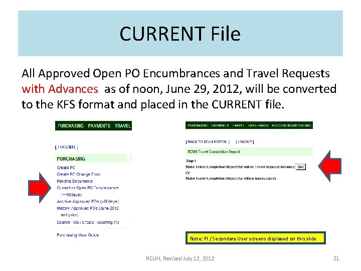 CURRENT File All Approved Open PO Encumbrances and Travel Requests with Advances as of