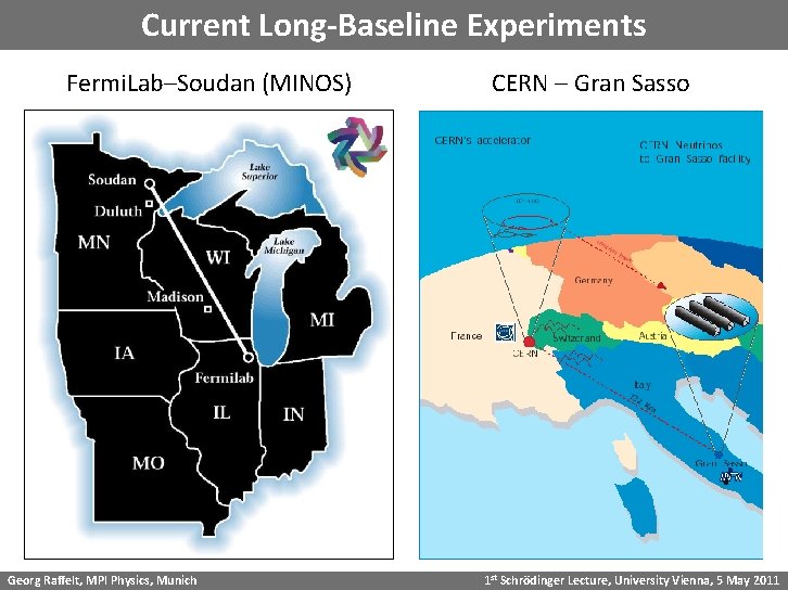 Current Long-Baseline Experiments Fermi. Lab–Soudan (MINOS) Georg Raffelt, MPI Physics, Munich CERN – Gran