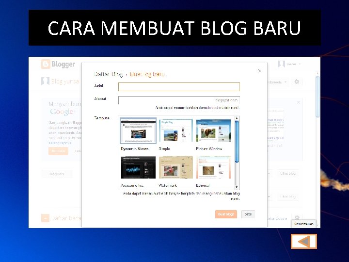 CARA MEMBUAT BLOG BARU 