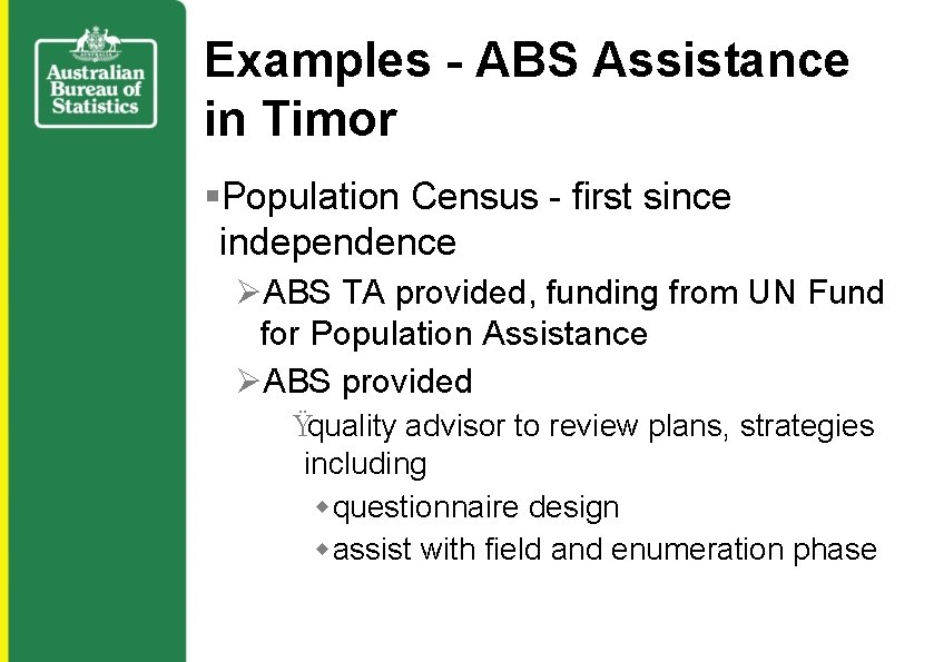 International Engagement Program of the Australian Bureau of