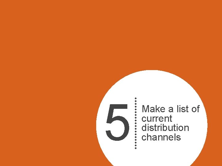 5 Make a list of current distribution channels 