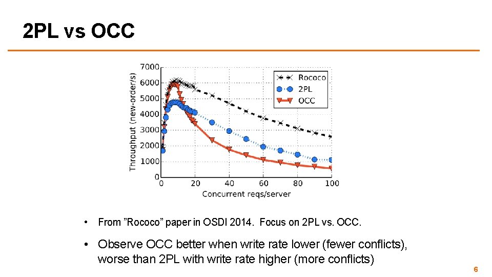 2 PL vs OCC • From ”Rococo” paper in OSDI 2014. Focus on 2