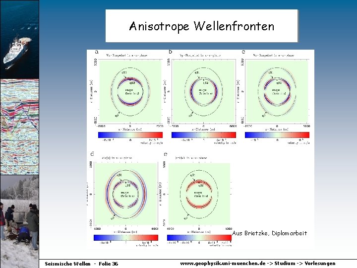 Anisotrope Wellenfronten Aus Brietzke, Diplomarbeit Seismische Wellen - Folie 36 www. geophysik. uni-muenchen. de