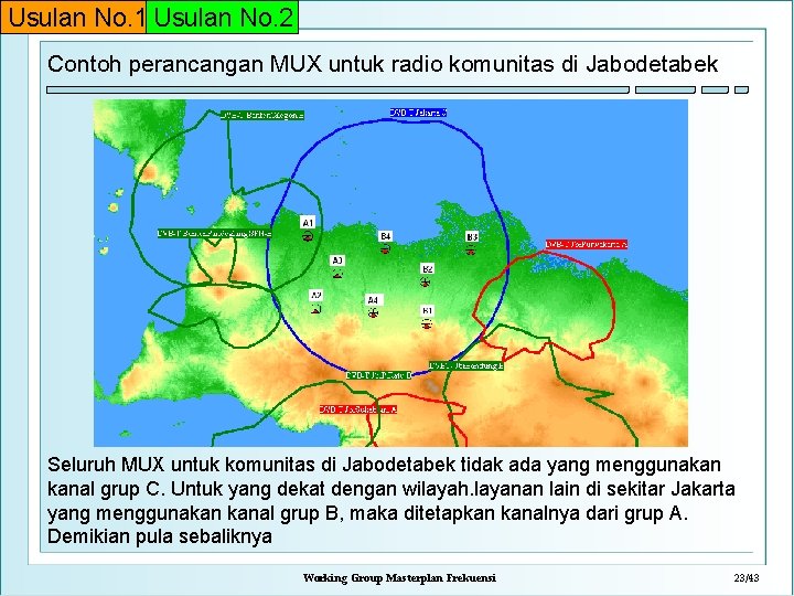 Usulan No. 1 Usulan No. 2 Contoh perancangan MUX untuk radio komunitas di Jabodetabek