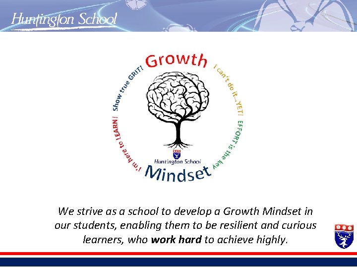 We strive as a school to develop a Growth Mindset in our students, enabling