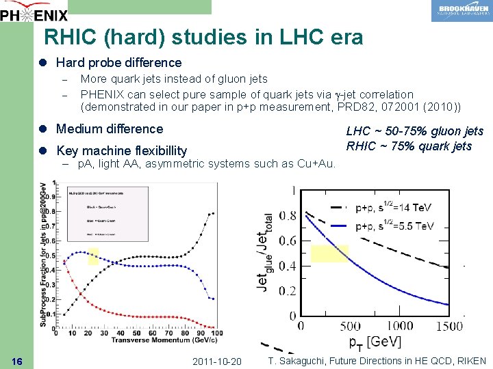 RHIC (hard) studies in LHC era l Hard probe difference – – More quark