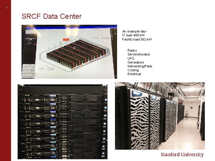 6 SRCF Data Center An example day. IT load 489 k. W Facility load