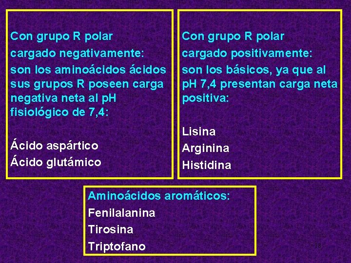 Con grupo R polar cargado negativamente: son los aminoácidos sus grupos R poseen carga