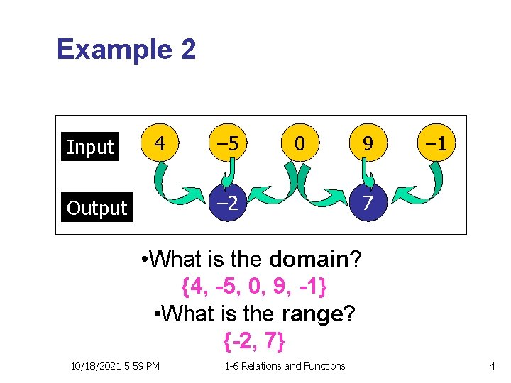 Example 2 Input 4 – 5 0 – 2 Output 9 – 1 7