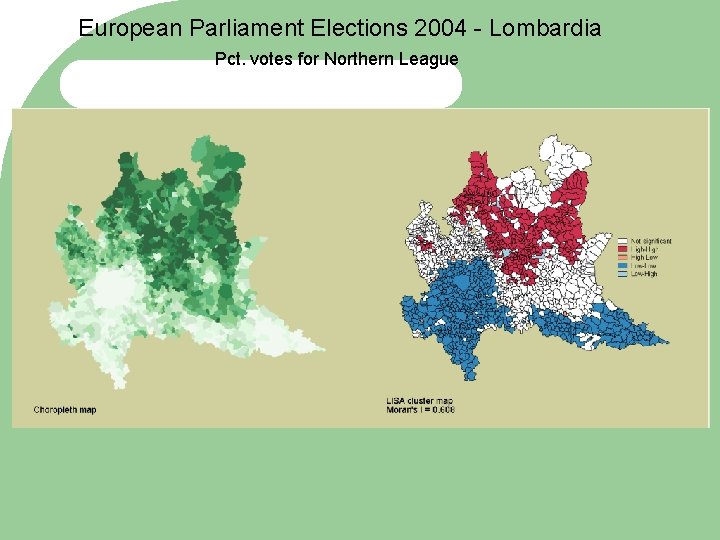 European Parliament Elections 2004 - Lombardia Pct. votes for Northern League 